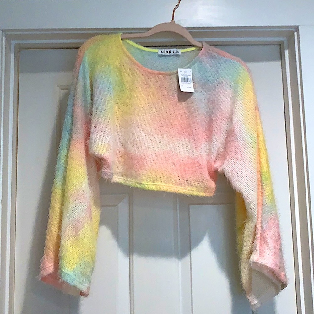Love J cropped tie dye sweater Size XL